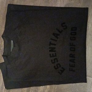 Fear of God Essentials Oversized T-Shirt Black Logo Tee‎ Size XL Streetwear FOG
